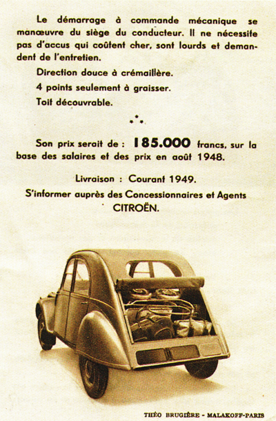 CITROEN 2CV / 2 CV IMP Brochure: 1951,1952,1953,..